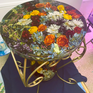Floral Resin Art Table
